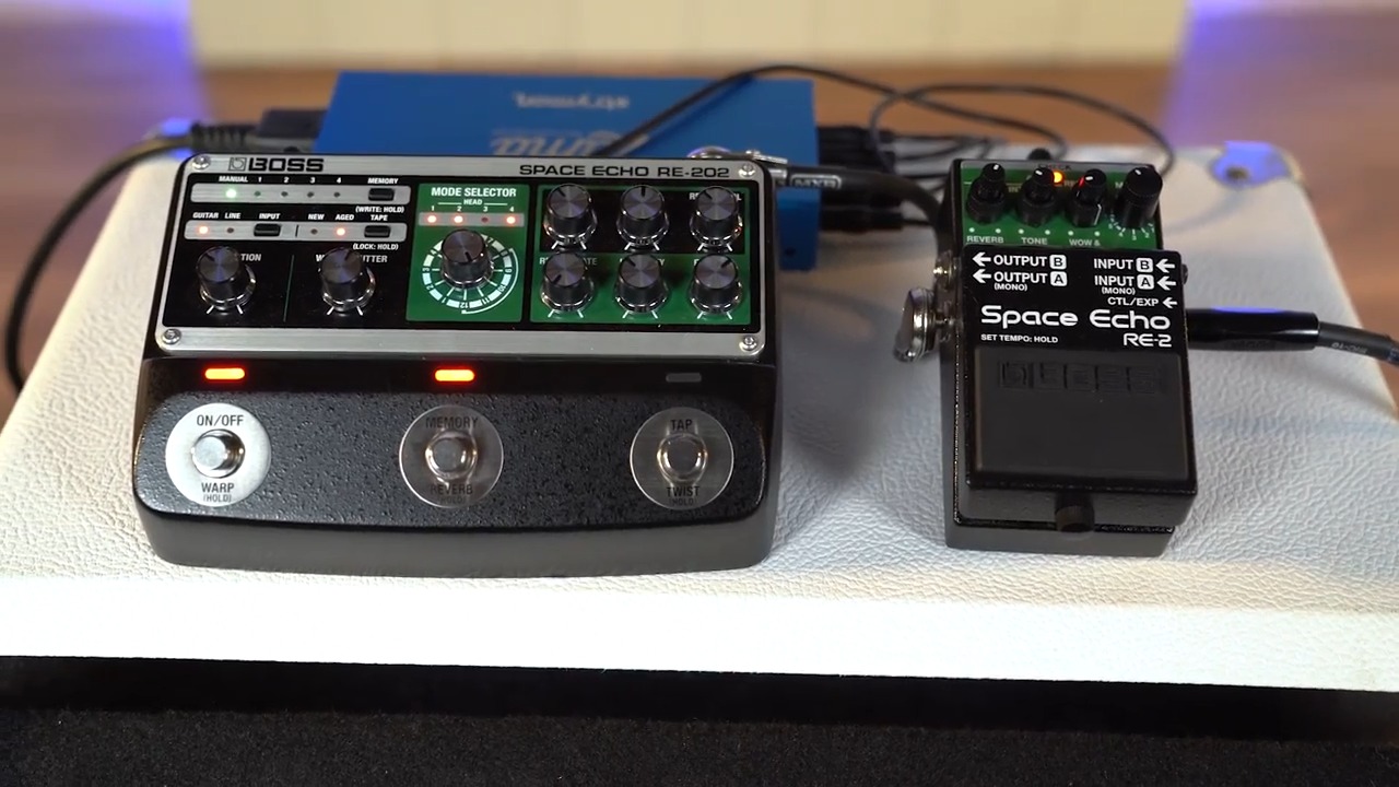 Space Echo pedal comparison: Boss RE-2 vs Nux NDD-7