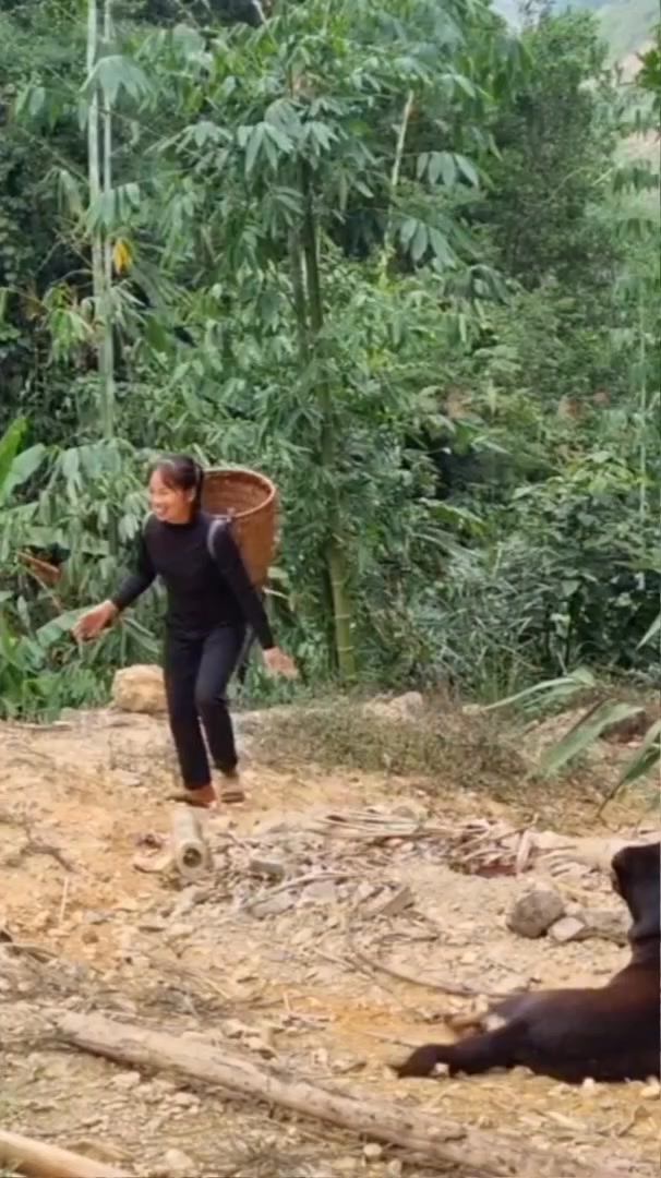 Full video of life of mother and son picking vegetables, digging ...