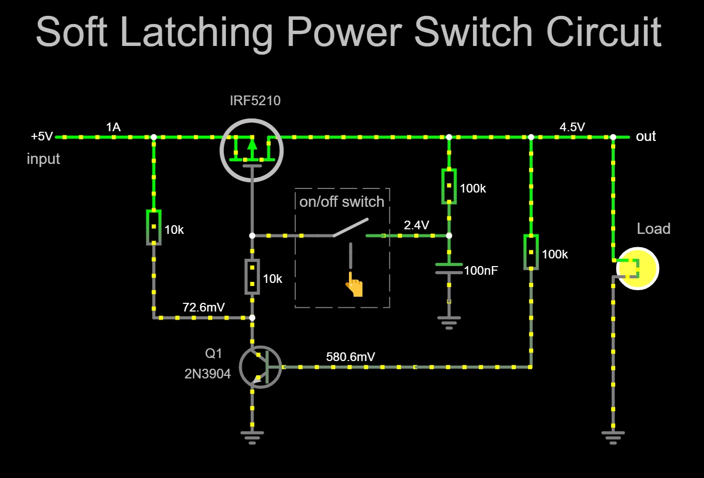 จำลองวงจร Soft Latching Power Switch (วงจรที่เปิดปิดวงจรโดยใช้สวิตช์กด ...
