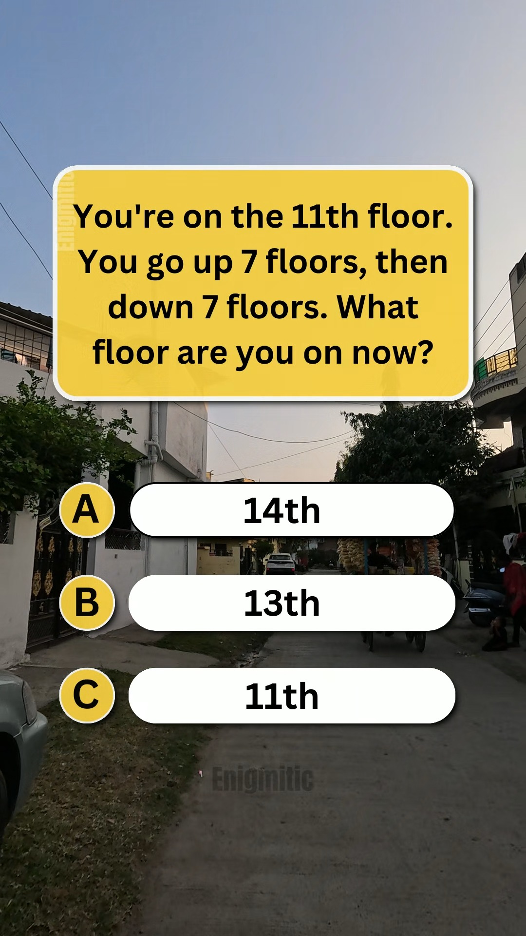 What floor are you on if you go up 7 floors and then down 7 floors from ...