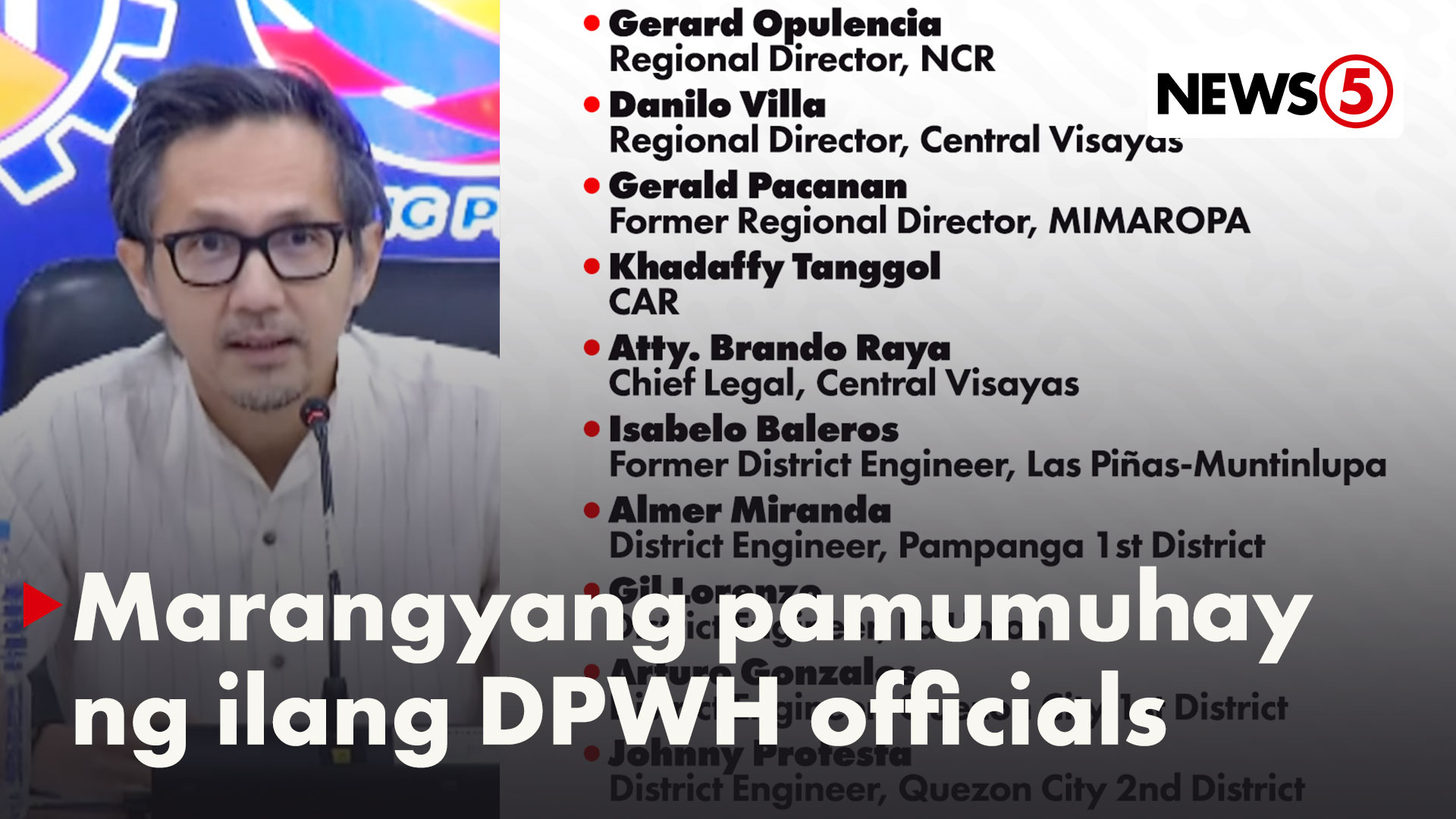 HUMAHABANG LISTAHAN NG DPWH OFFICIALS Isinapubliko ni Department of ...
