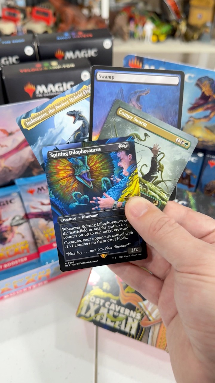 how many jurassic park mtg cards are there Near Mint Ellie and Alan, Paleontologists (Borderless) Grim Giganotosaurus  Jurassic World