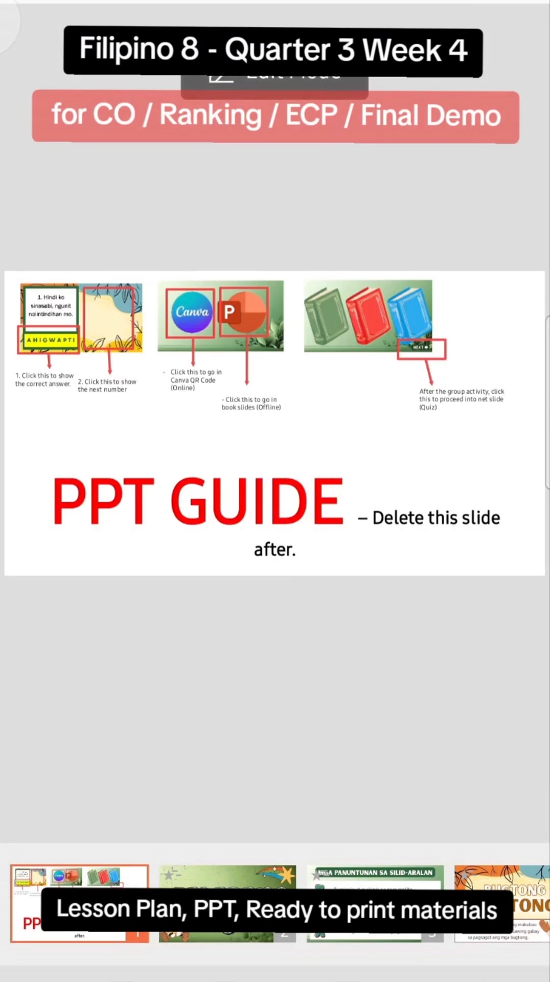 Filipino 8 | QUARTER 3 - Week 4 | Lesson Plan with PPT and Ready to ...