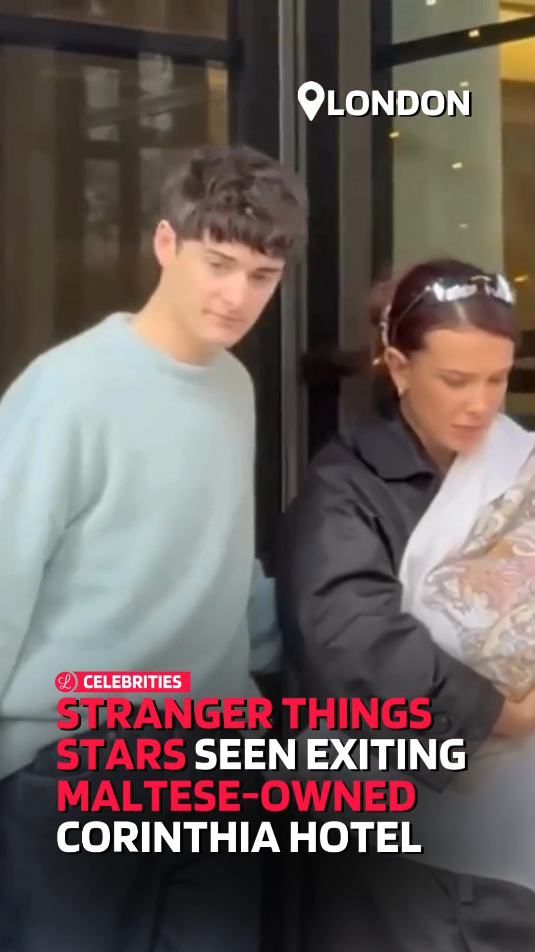 Noah Schnapp and Millie Bobby Brown were recently spotted departing the ...