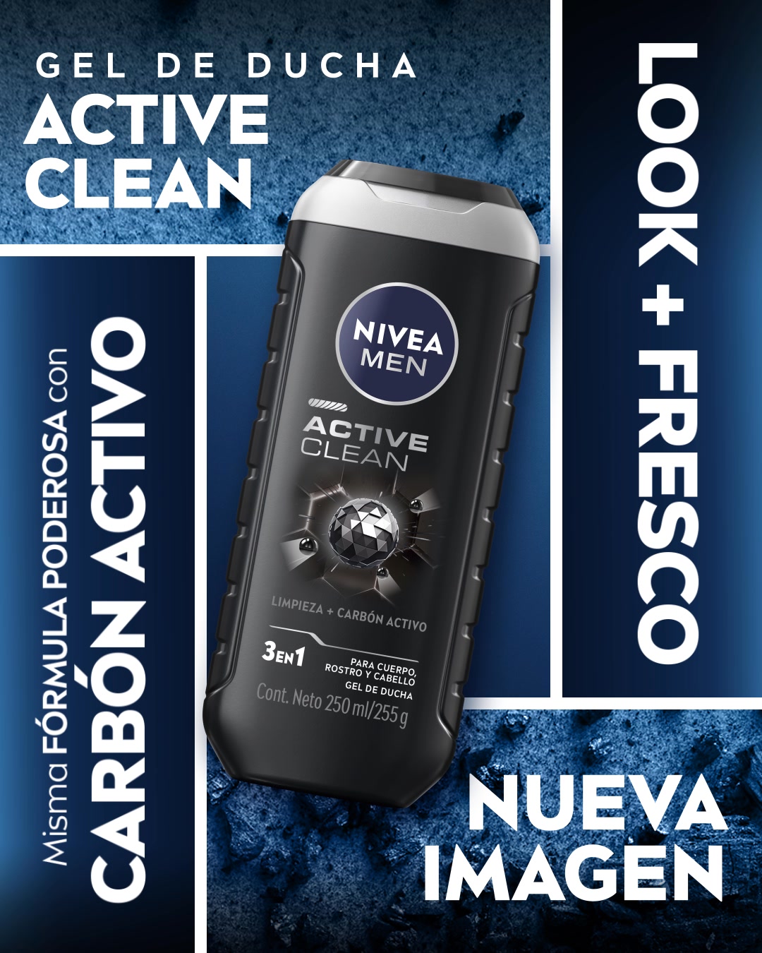 Descubre NIVEA MEN Active Clean, gel de ducha 3 en 1 que limpia en ...