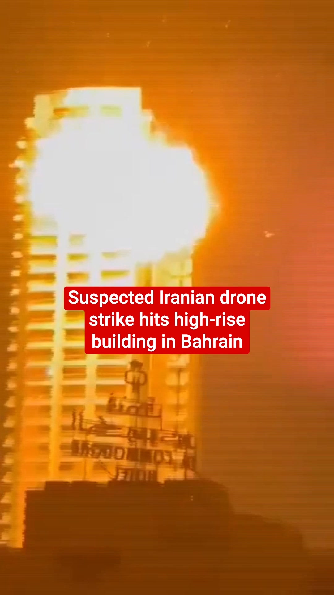 This is the moment a suspected Iranian drone strikes a high-rise ...