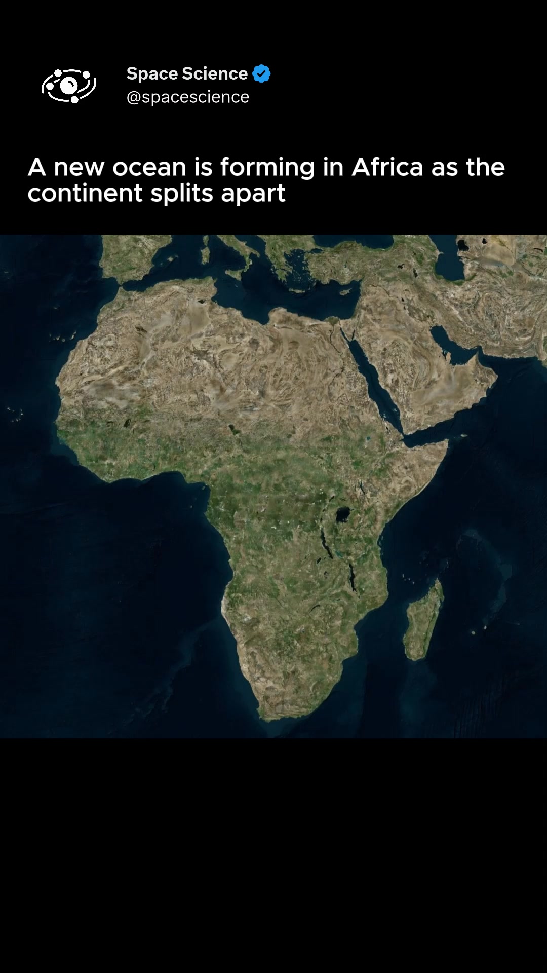 A new ocean is forming in Africa as the continent splits apart. Over ...