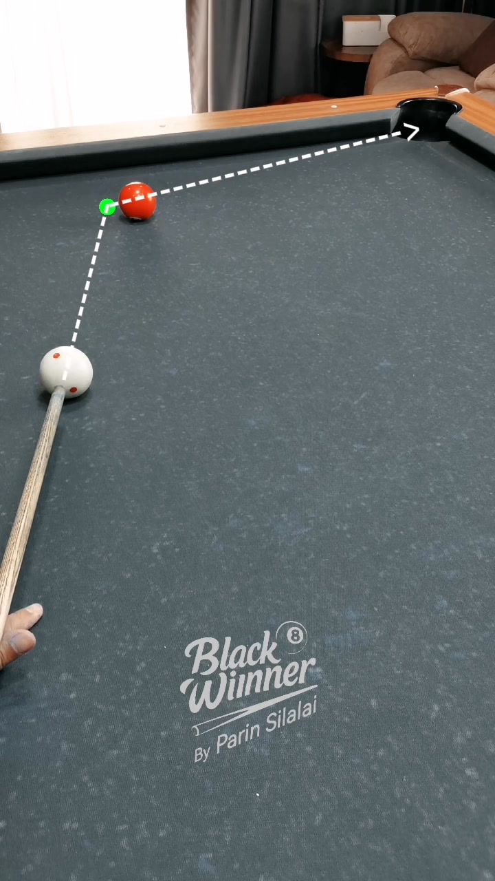 Thin cut using ghost ball aim—my go-to method. 🎱 #pool #billiards # ...