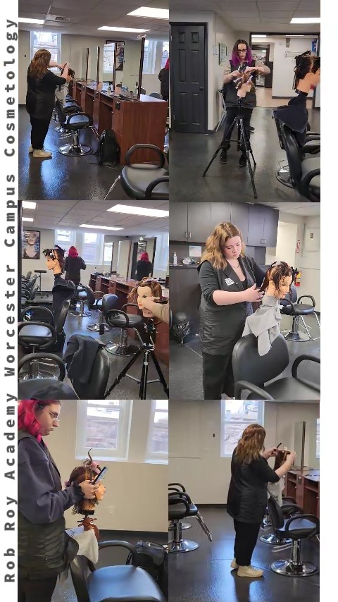 Worcester campus Cosmetology students executing a learned haircut 💇‍♀️ |  Rob Roy Academy | Facebook