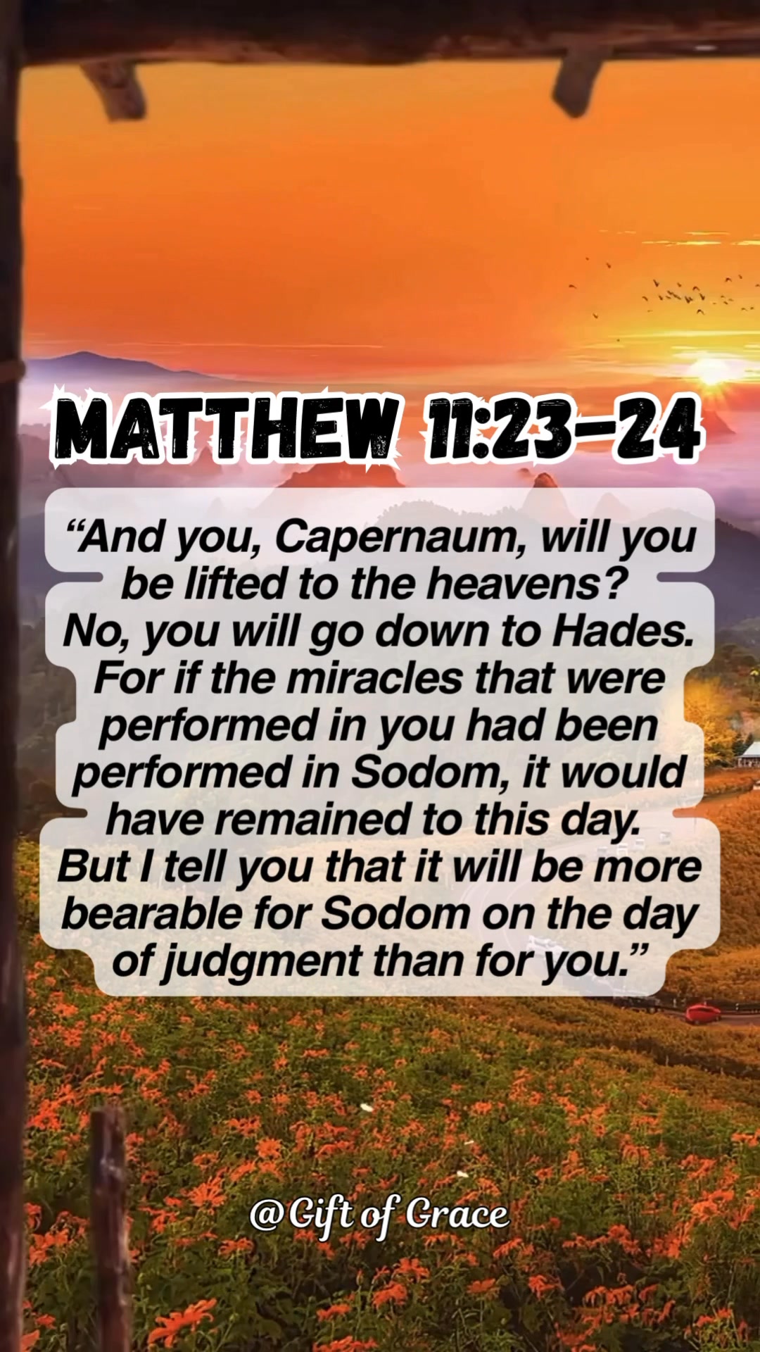 Matthew 11:23-24 | Gift of Grace | Facebook