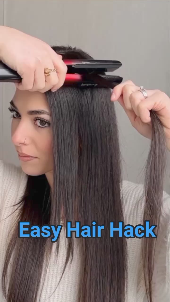 Fake Bangs Hack 💇🏻‍♀️ #hairtrends #hairhacks #curtainbangs #fakebangs # ...