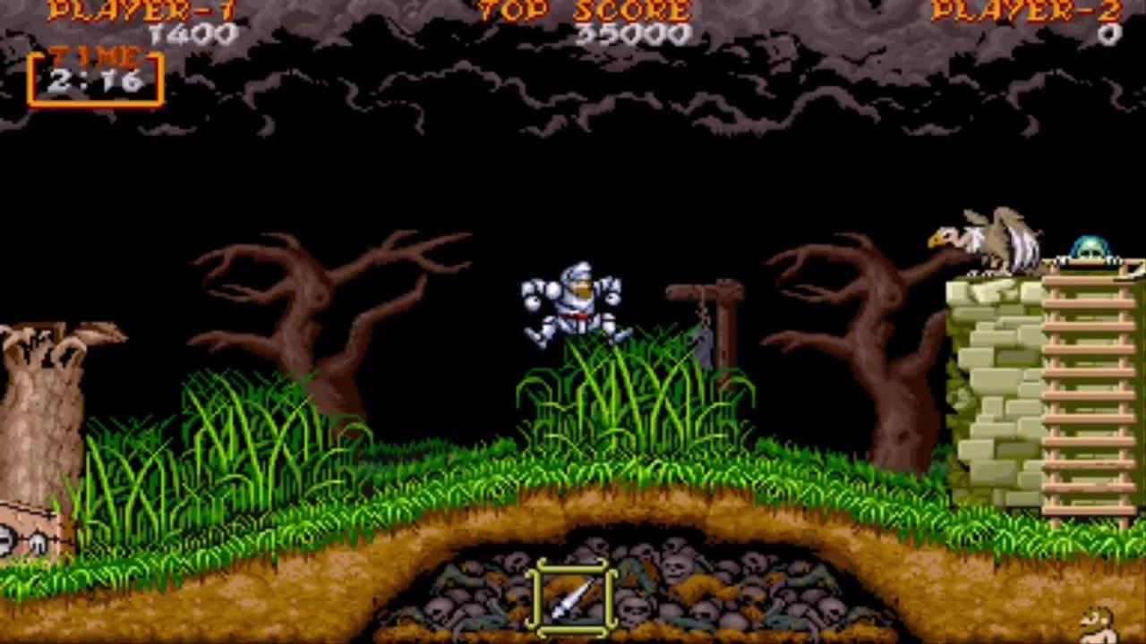 Ghouls 'n Ghosts on the C64: where you'd die 47 times, get turned