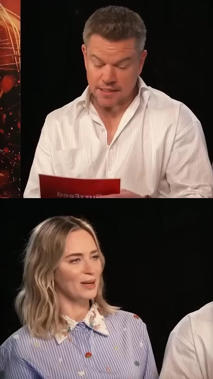 Emily reveals some of Matt's secrets #EmilyBlunt#MattDamon #funny # ...
