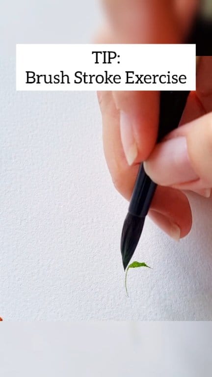 My favorite brush exercise😊 Use a large brush and paint tiny leaves. It ...