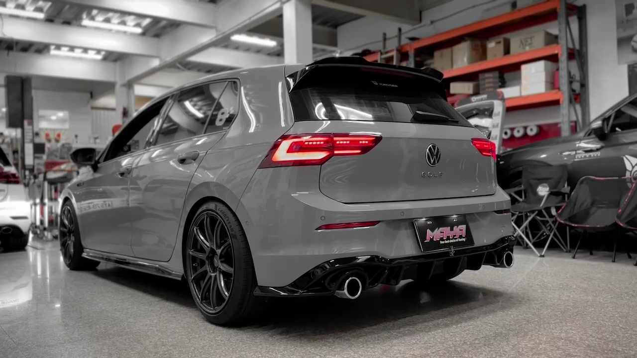 🏁 VW【 Golf 8 / 1.5 R-Line 】 👉 MD GTI 8 替換式後下擾流 V.2 👉 移植原廠 GTI 8 中尾段 🫶 ...