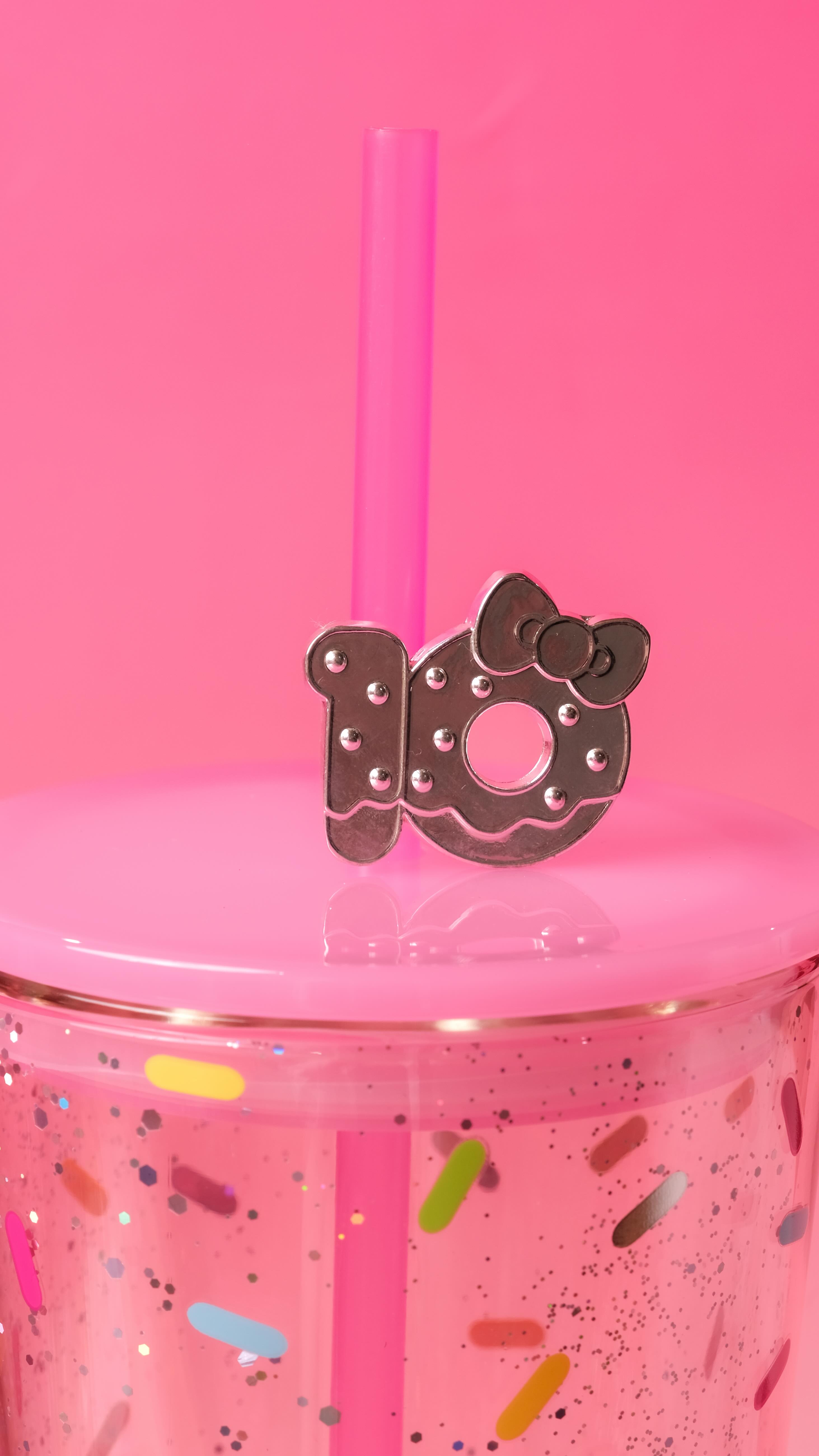 The #HelloKittyCafe 10th Anniversary glass tumbler is here and