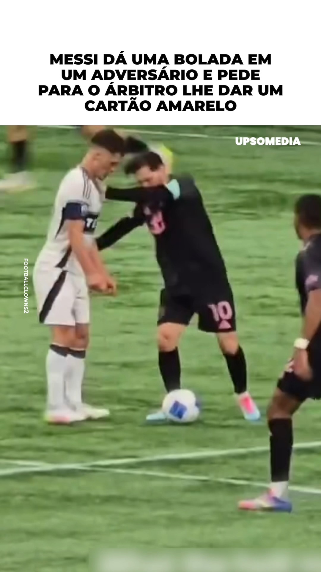 O zagueiro ficou na frente de Messi, recebeu uma bolada e tudo terminou ...
