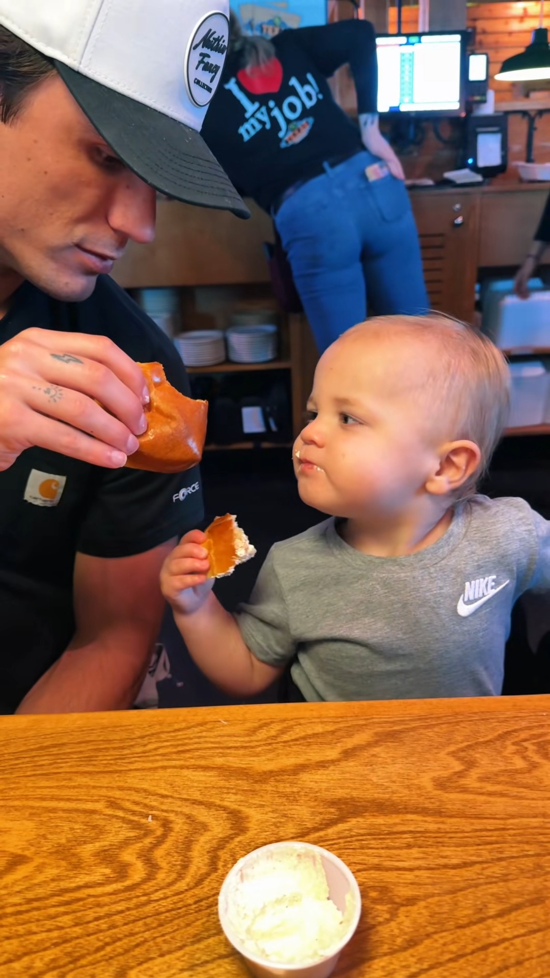 Daddy and sutt love their cinnamon butter | Christen & Jacob Savage