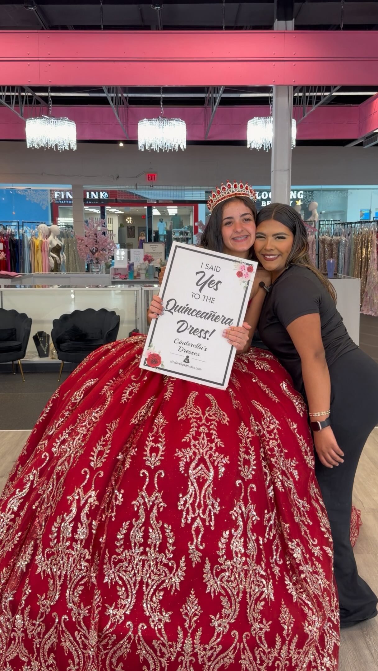 formal dresses mall of georgia Dress shopping with your sister 👯‍♀️✨, Would you pick the ballgown for your big day? , #skit #instafashion #quinceañera #prom #sisters | Cinderella's Archival designer