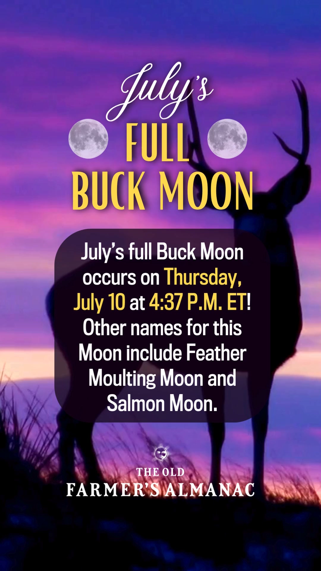 LOOK UP! 👀 July’s full Buck Moon will rise this evening, July 10 ...