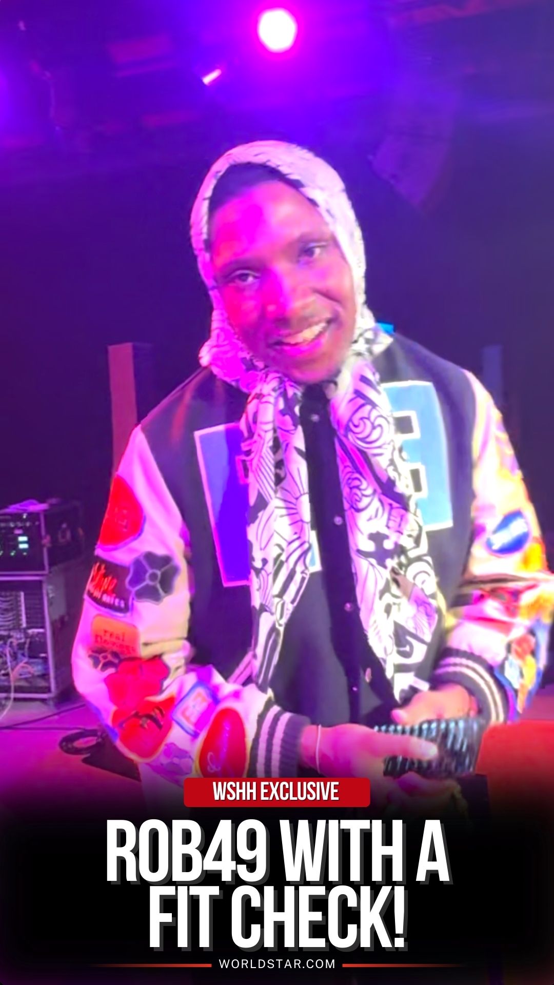 #Rob49 came through with a fit check rockin a $2k Chrome Hearts scarf ...