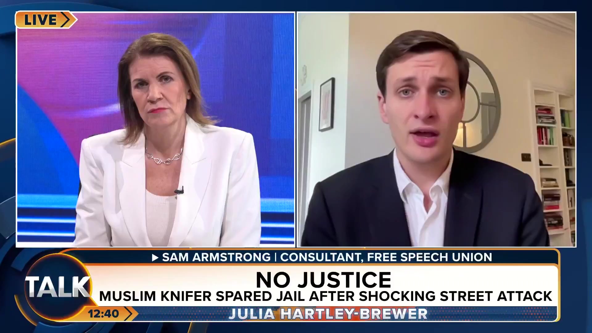 Free Speech Union's Sam Armstrong says a Muslim knifer being spared ...