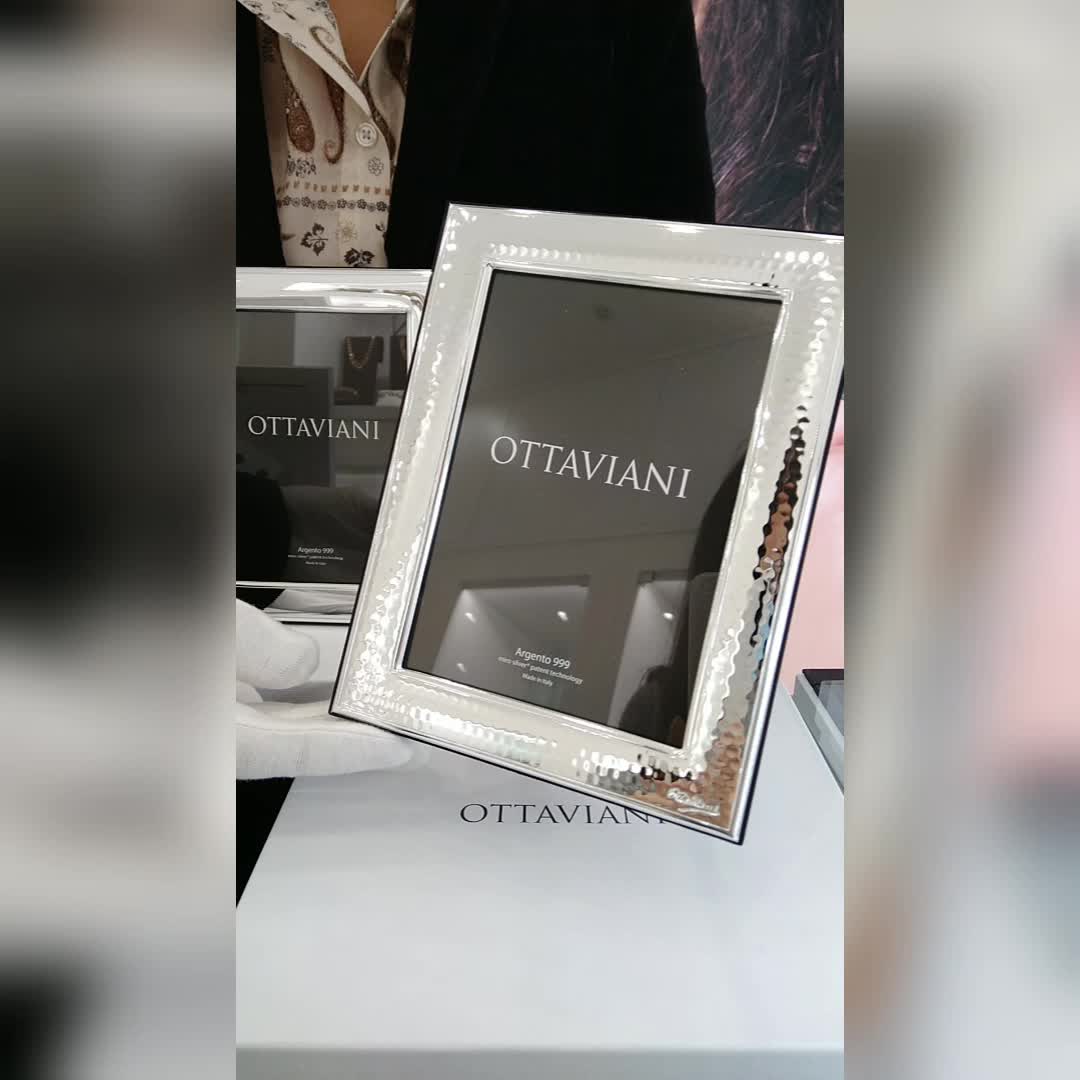 Cornice Personalizzata Ottaviani Miro Silver 9x13 Cm Con Retro Rosso – Perfetta Per La Laurea