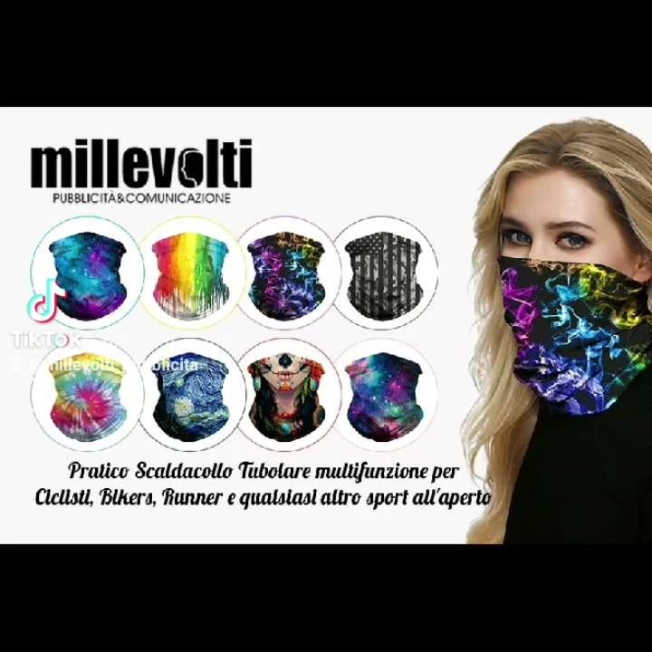 Bandana Tubolare Multiuso 8-in-1 – Scaldacollo Sportivo, Proteggi Vento E Polvere, Fascia Per Capelli, Polsino O Mascherina – 24x48 Cm, 35 G – Elastica E Traspirante