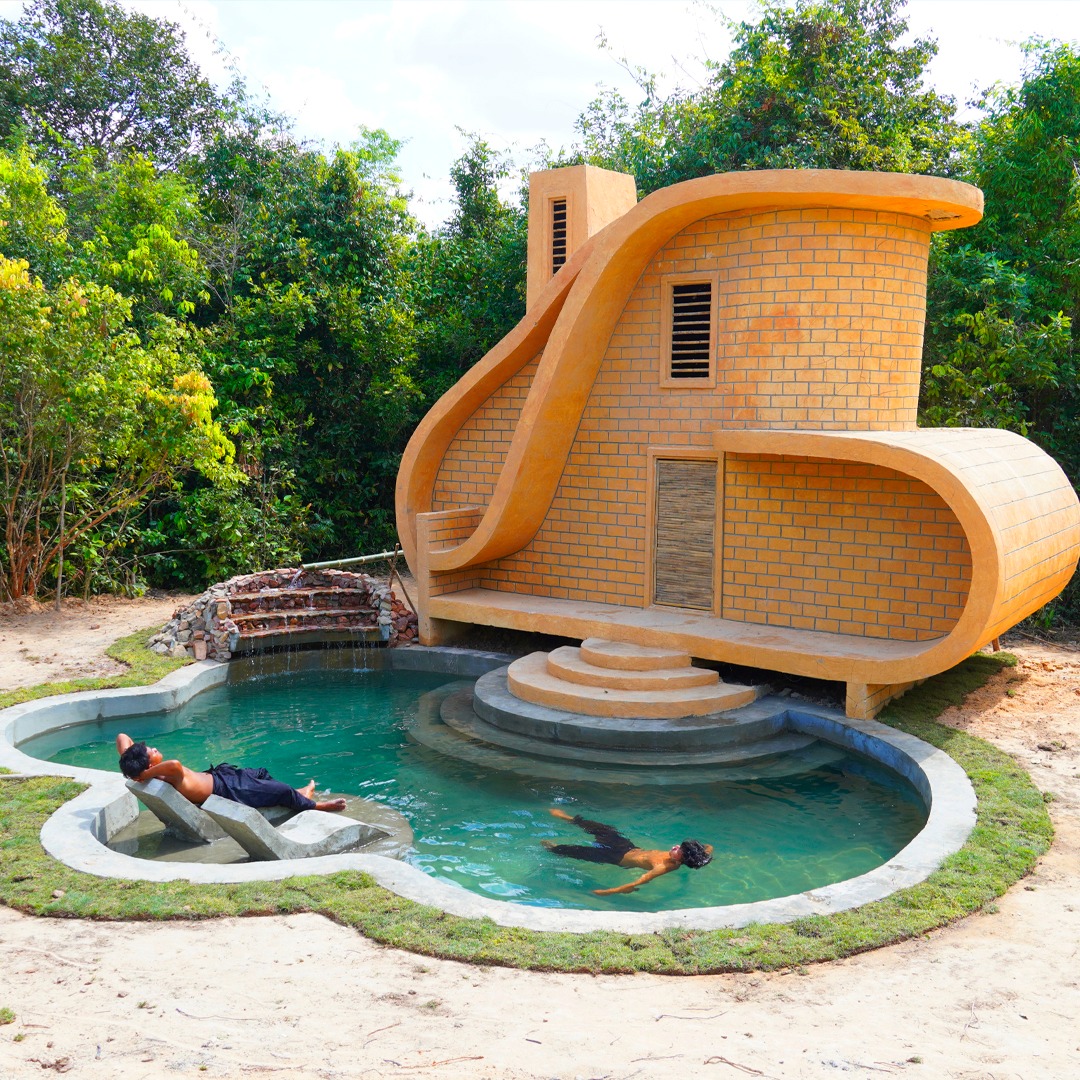 100 Days Building A Modern Two-Story Millionaire House Using Primitive ...