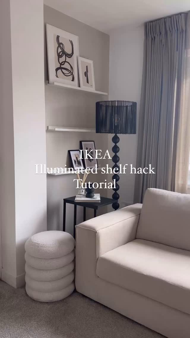 I can't believe this started with a few IKEA Mosslanda shelves… 🤯 What if I told you this high-end feature wall is actually an IKEA hack? I flipped the shelves upside down