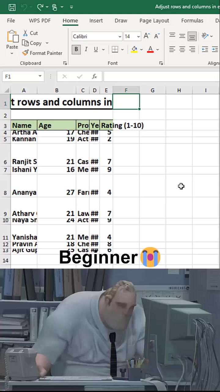Time to Office - Adjust rows and columns in excel 💯... | Facebook