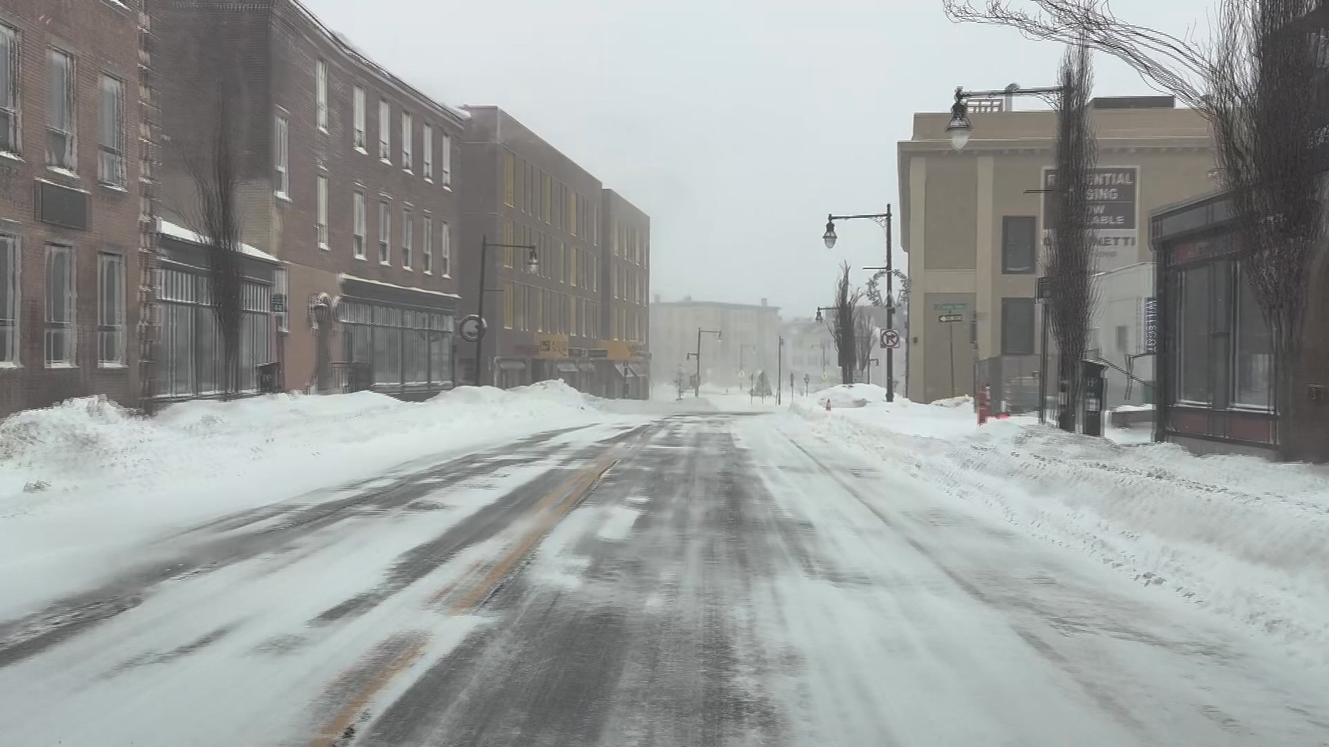 Drive through City of Worcester, Massachusetts Canal District around 10 ...