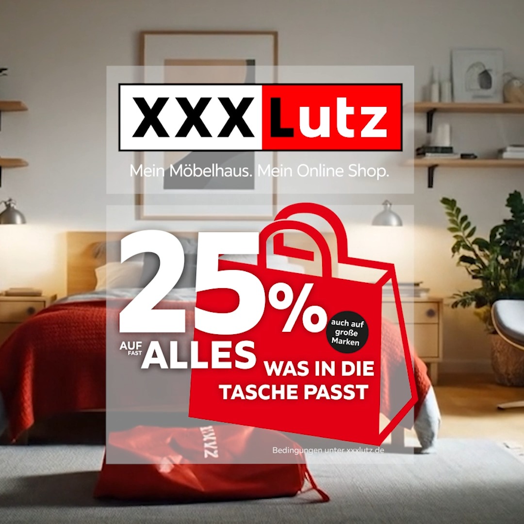 Auf die Taschen, fertig, los! 🛍️ Schnapp dir deine XXXL Einkaufstasche und spare 25 % auf fast alles, was in die Tasche passt! 😍, Sei schnell, denn die Aktion geht nur vom 14.08.2025 bis 16.08.2025.