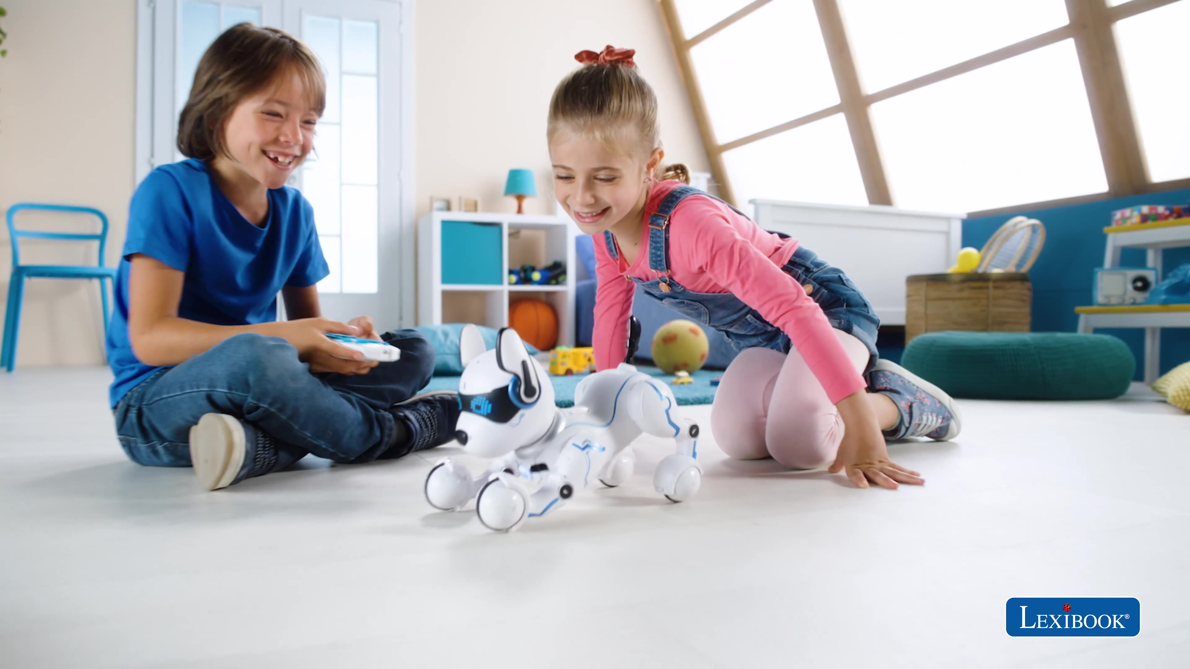 Lexibook Power Puppy® Jr – Chien Robot Télécommandé à Dresser, Avec Sons, Musique, LED Et Programmation STEM, Pour Garçons Et Filles