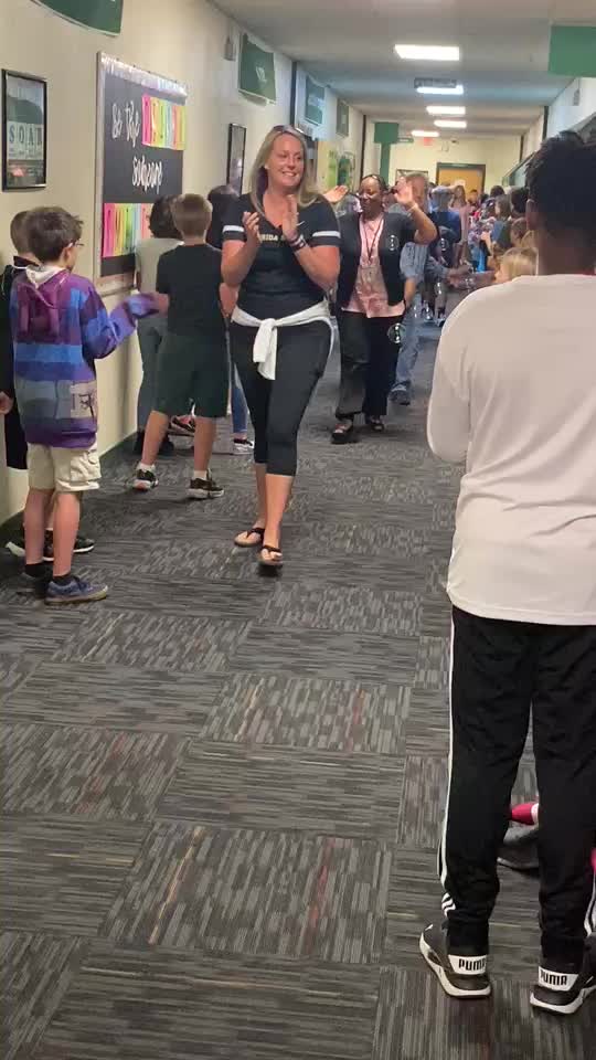 Our Lewis Falcon 8th grade walk, lead by our retiring Falcon staff. We ...