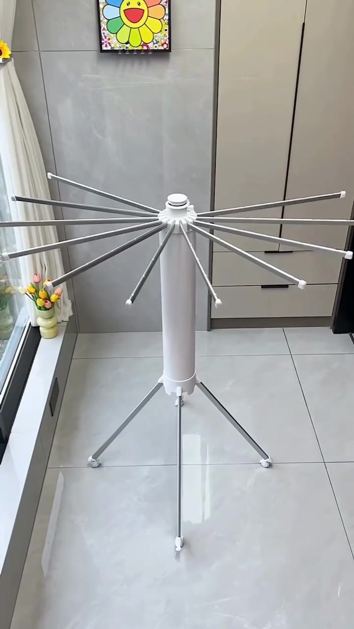 Aluminum Tripod 👕 Clothes Drying Rack with 360° Rotating Wheels ...