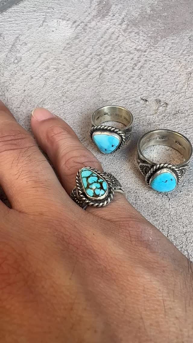 DETAIL - Stamped Classic Rings set with Kingman Sunshine Reeves