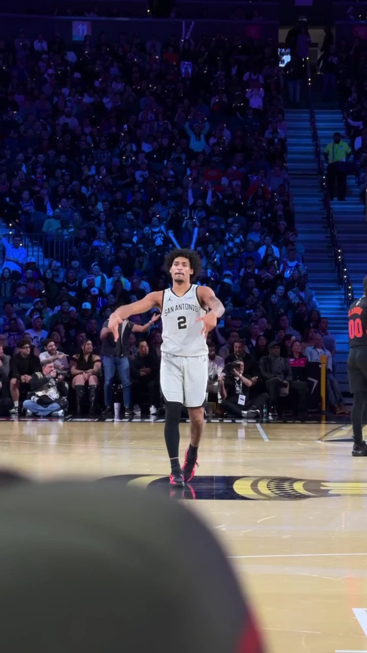 Another look at Dylan Harper's 3-pointer with his cold reaction 🥶 # ...