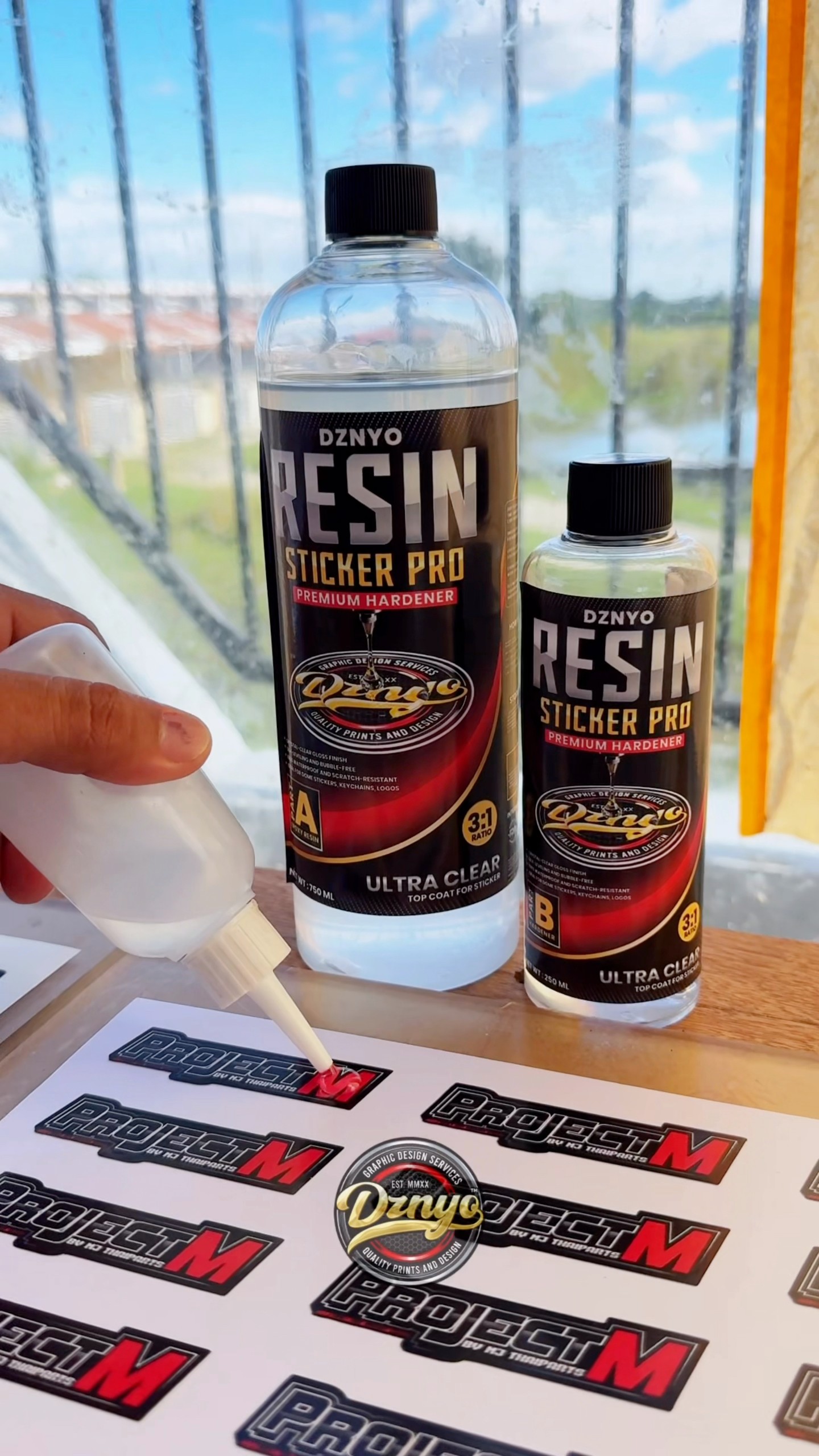 We’re using DZNYO Resin Sticker Pro™ Premium quality doming solution ...