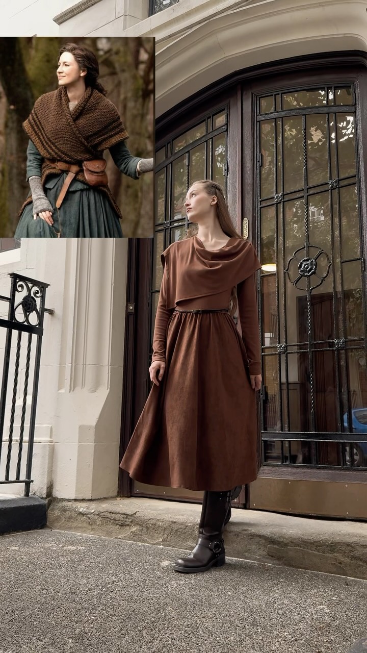 outlander brown dress It’s a shawl kind of autumn 🕰️✨🤎 have you seen Outlander? Part of our ‘Craftsmanship Collection’, this is tagged below…, #outlander #outlanderinspired #misspatina #darkacademia Color:Charcoal Flat Front No Pleated Pants Measures 70 x 29. May 2026 MD Sherri Hill 51755 |