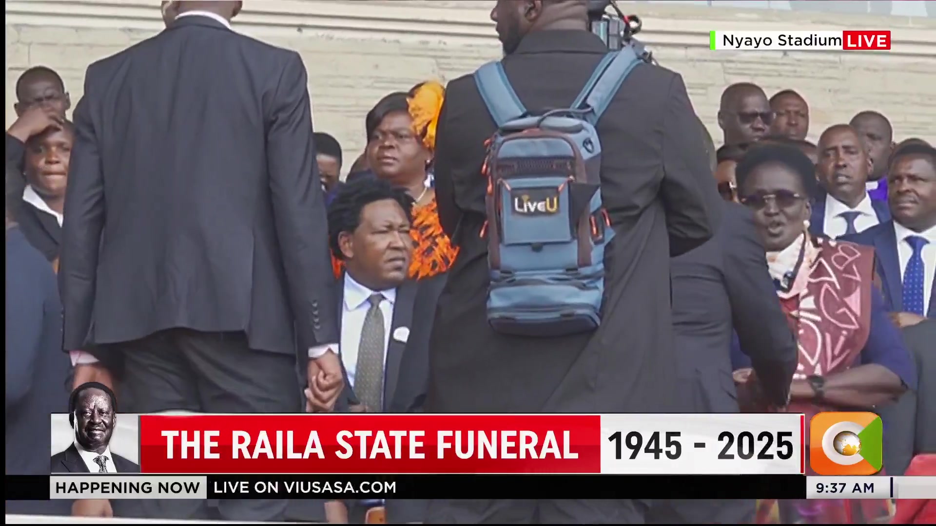 President William Ruto arrives at Nyayo Stadium for the State Funeral ...