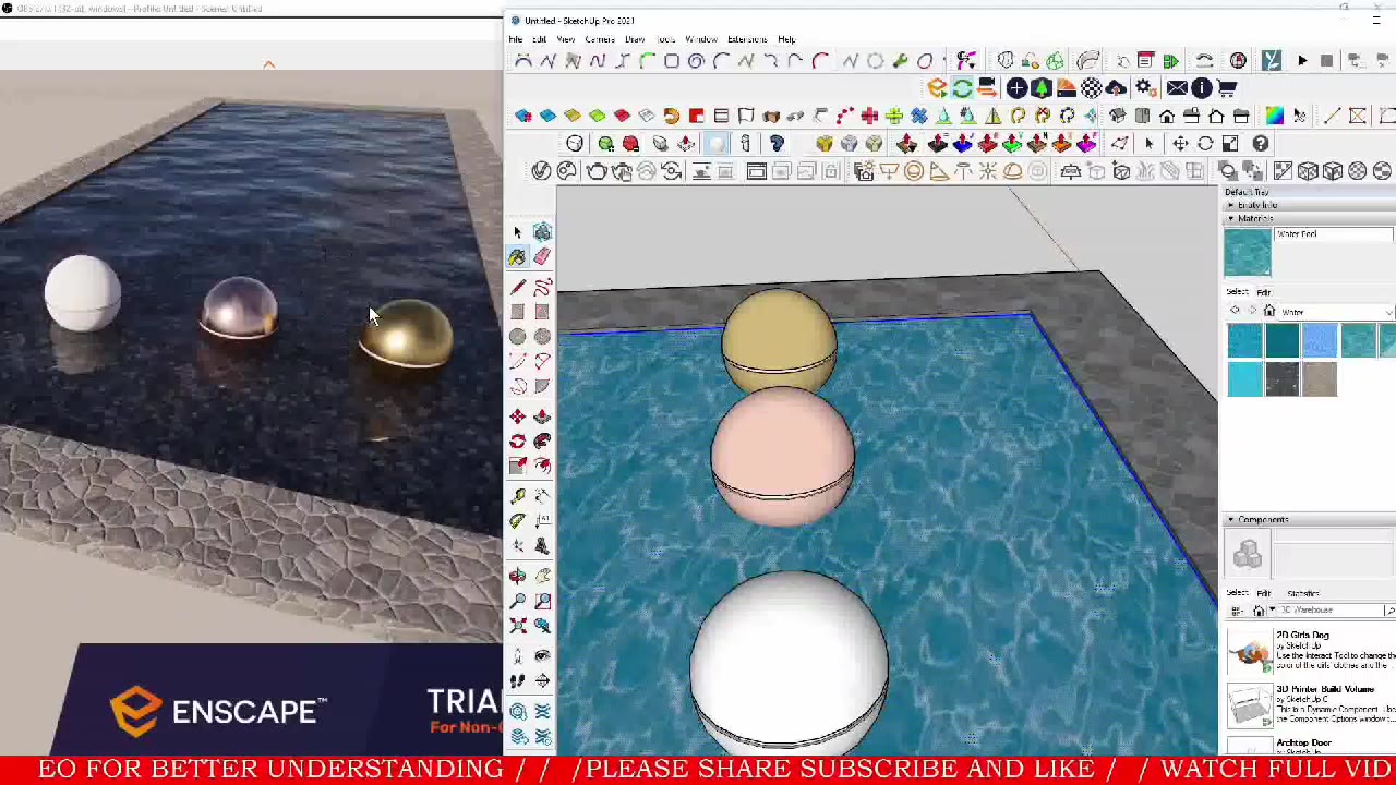 SketchUp Enscape 3.1 has New feature. That is preset material library ...