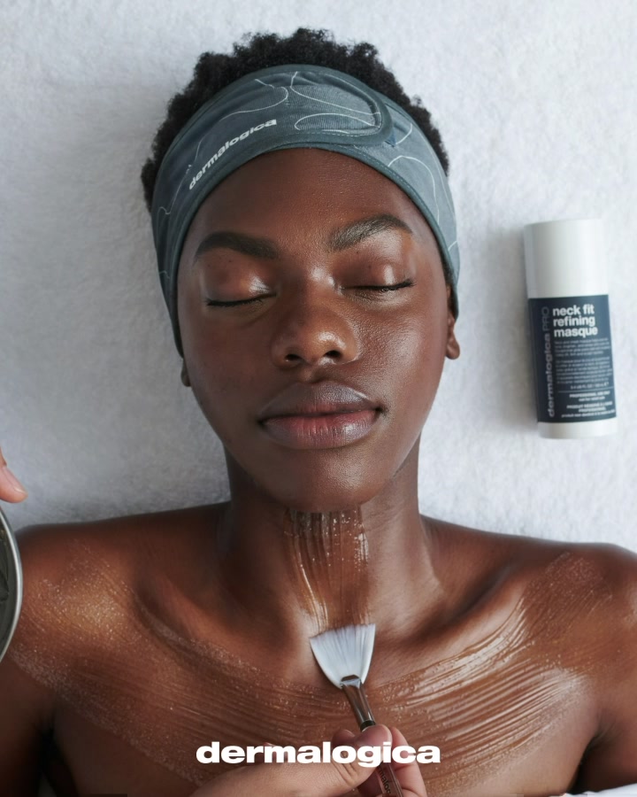 Our new Dermalogica Pro Neck Fit Refining Mask evens skin tone