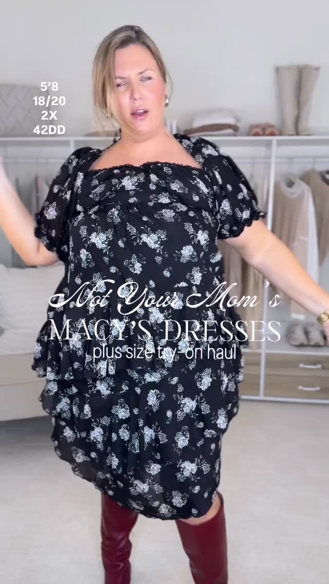 Not Your Mom's Macy's Plus Size Holiday Dresses Try-On Haul Size 18/20