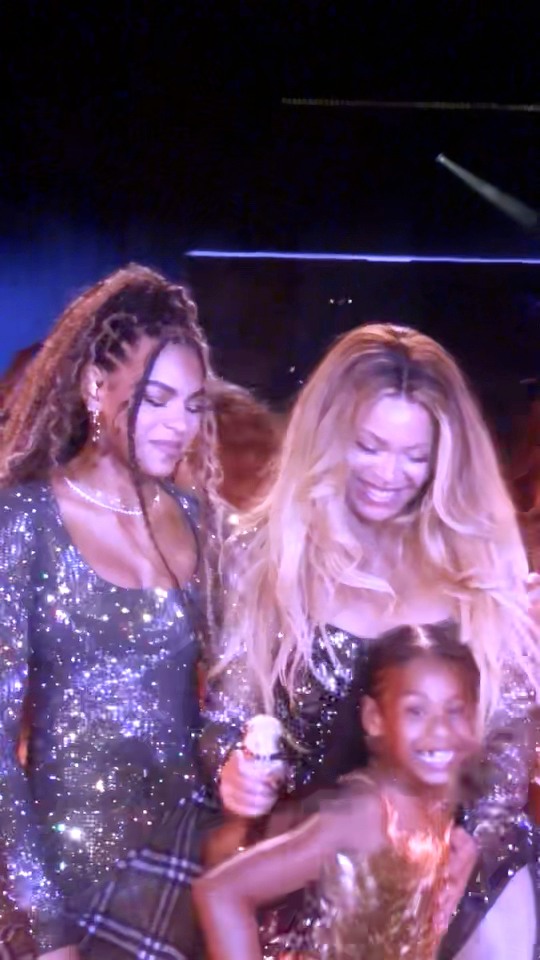 See the video of Beyoncé with daughters Blue Ivy, 13 and Rumi, 7, at ...