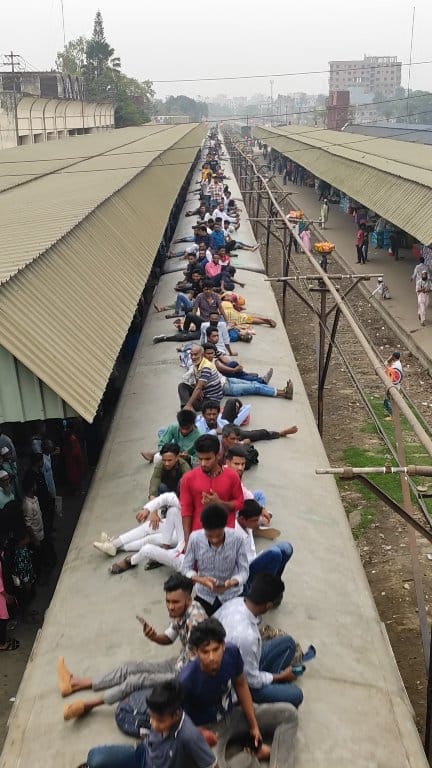 passenger overloaded Intercity train in enters first line in platform ...