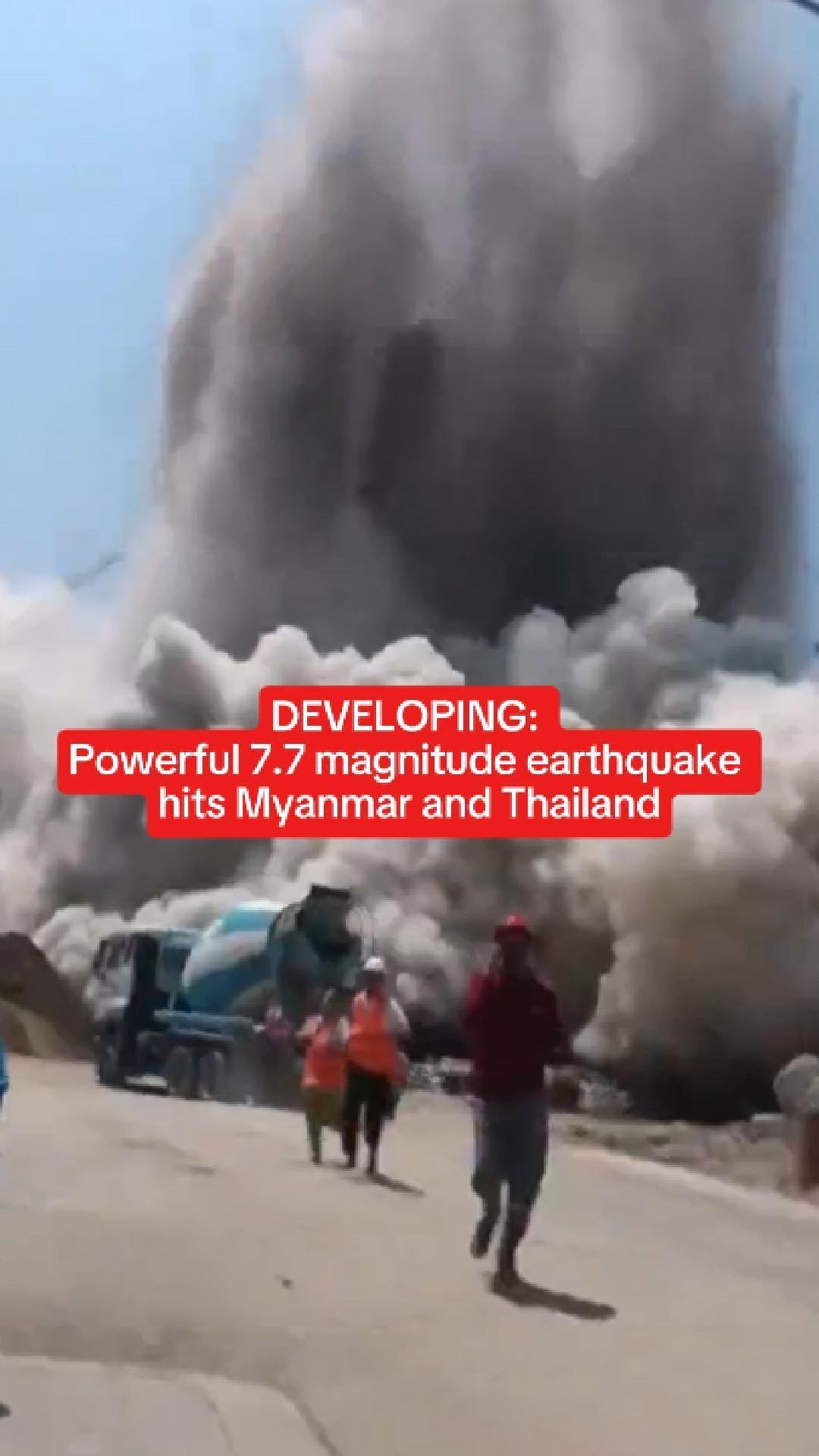 A 7.7-magnitude earthquake centered in Myanmar reverberated across ...