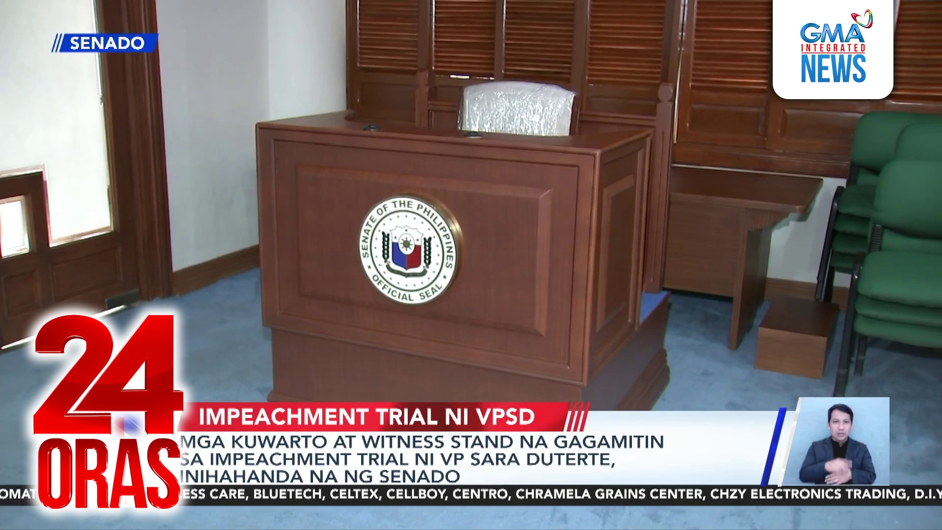 Inilabas na mula sa Senate Museum ang witness stand na gagamitin para ...