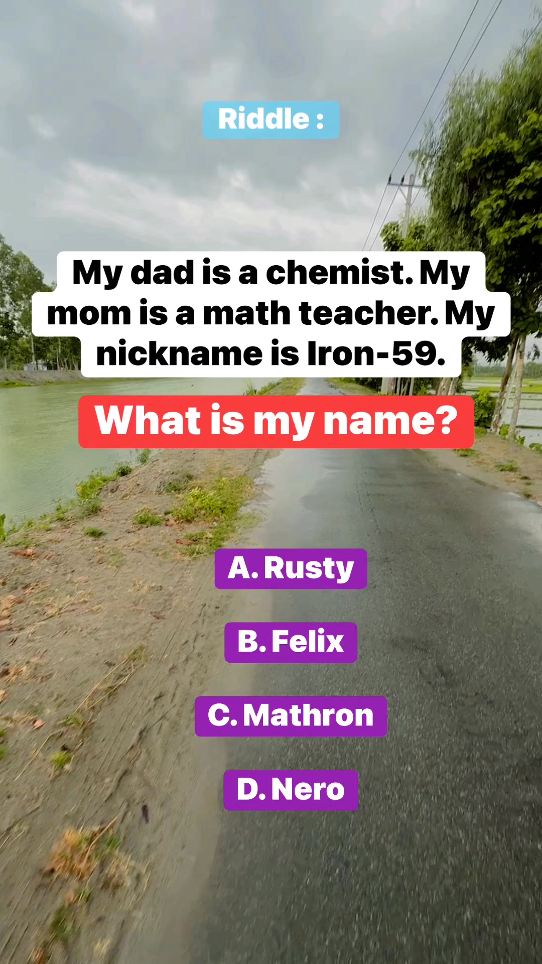 Riddle : what is my name #puzzle #riddle | Works Etc | Facebook