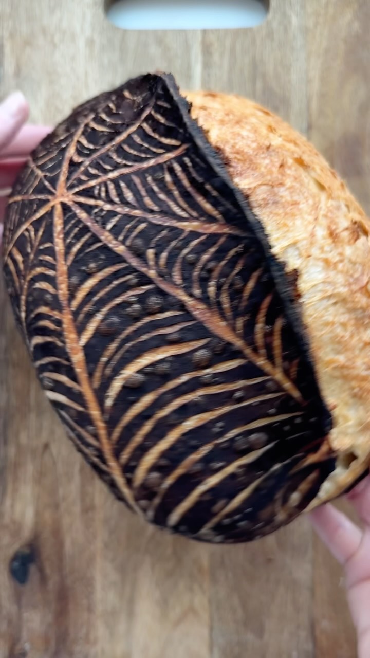 Spooky Sourdough🕷️ HOW TO SCORE A SPIDERWEB: While you are preheating ...